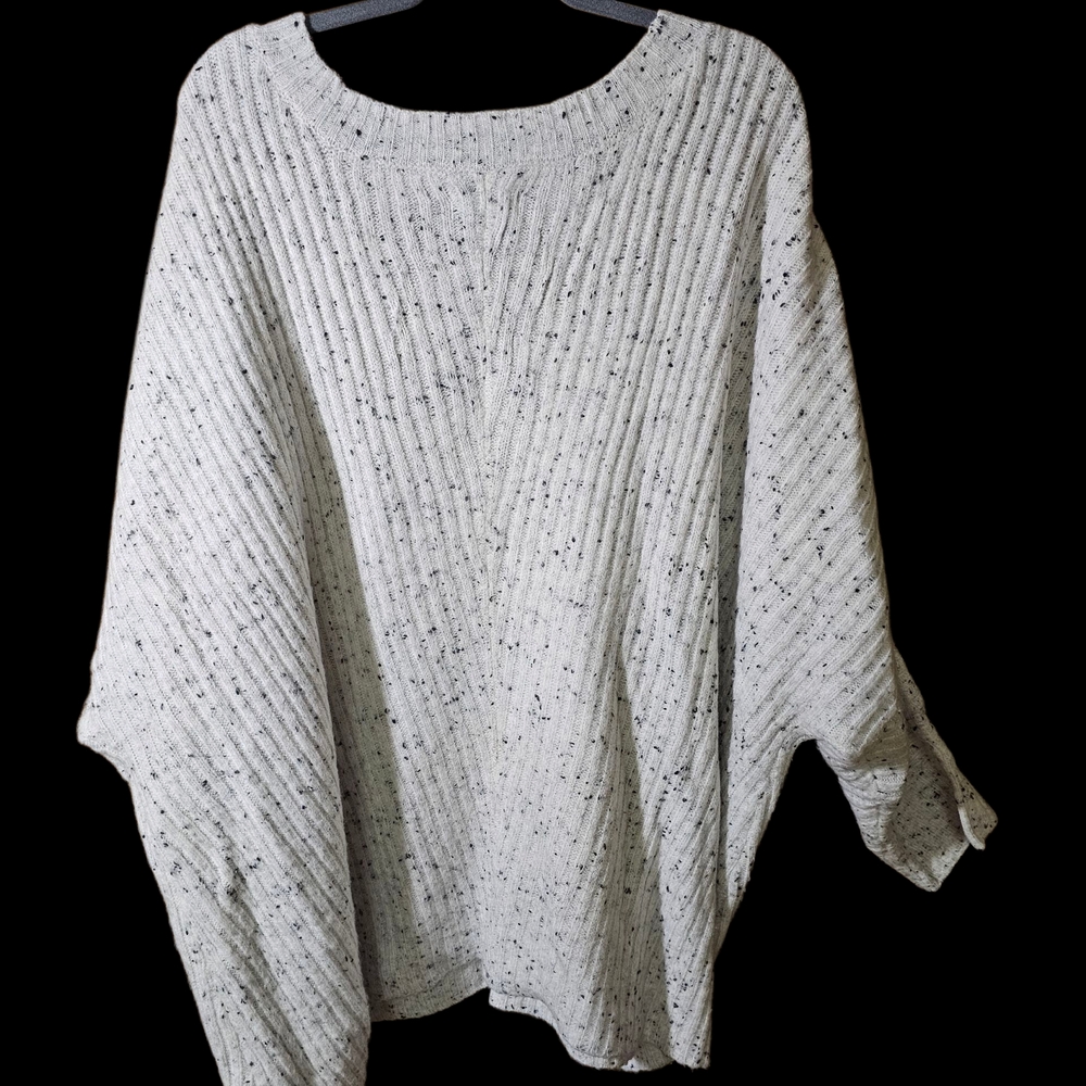 Sonoma White & Grey V-Neck Sweater with Chunky Knit - Picture 2 of 5